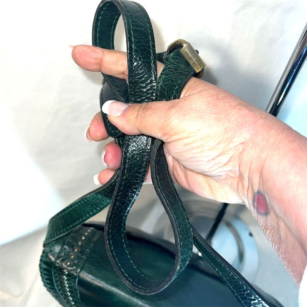 Patricia Nash Beaumont Dark Green Crossbody Bag Flap Tassel - Picture 10 of 15